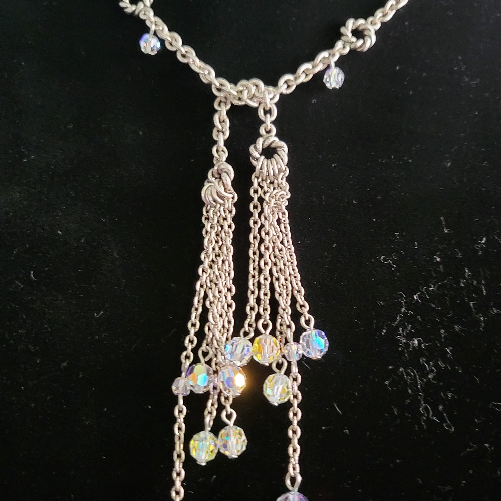 Rope Tassel Necklace (1069N) Touchstone Crystal by Swarovski